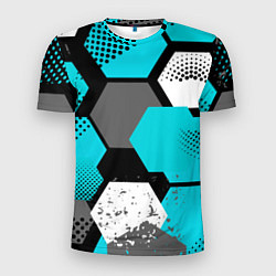 Мужская спорт-футболка Шестиугольники абстрактный фон