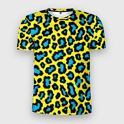 Мужская спорт-футболка Кислотный леопард паттерн