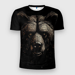 Мужская спорт-футболка Крупная морда медведя