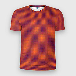 Футболка спортивная мужская Текстура мелкие квадраты красный, цвет: 3D-принт