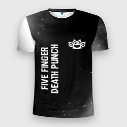 Мужская спорт-футболка Five Finger Death Punch glitch на темном фоне: над