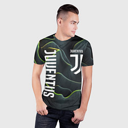 Футболка спортивная мужская Juventus dark green logo, цвет: 3D-принт — фото 2