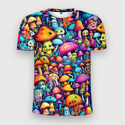 Мужская спорт-футболка Кислотные психоделические грибы