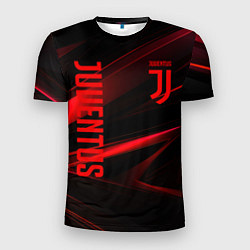 Футболка спортивная мужская Juventus black red logo, цвет: 3D-принт
