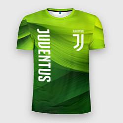 Футболка спортивная мужская Ювентус лого на зеленом фоне, цвет: 3D-принт