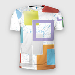 Мужская спорт-футболка Абстрактный фон красочные квадраты гранж