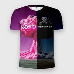 Мужская спорт-футболка Barbenheimer - meme - nuclear explosion