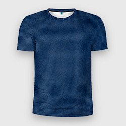 Мужская спорт-футболка Мелкая синяя плитка текстура