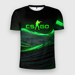 Мужская спорт-футболка CSGO neon green logo