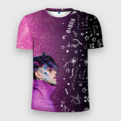 Мужская спорт-футболка Лил Пип тату фиолетовый
