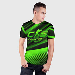 Футболка спортивная мужская CS2 Counter strike green logo, цвет: 3D-принт — фото 2