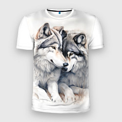 Мужская спорт-футболка Волчья дружная семья