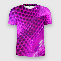 Мужская спорт-футболка Розовые объемные соты