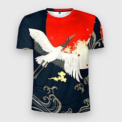 Мужская спорт-футболка Кимоно с японскими журавлями