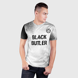 Футболка спортивная мужская Black Butler glitch на светлом фоне: символ сверху, цвет: 3D-принт — фото 2