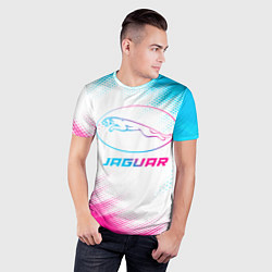 Футболка спортивная мужская Jaguar neon gradient style, цвет: 3D-принт — фото 2