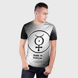 Футболка спортивная мужская Marilyn Manson glitch на светлом фоне, цвет: 3D-принт — фото 2