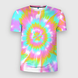 Футболка спортивная мужская Tie-Dye кислотный в стиле барби, цвет: 3D-принт