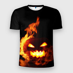 Мужская спорт-футболка Тыква в огне