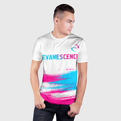Футболка спортивная мужская Evanescence neon gradient style: символ сверху, цвет: 3D-принт — фото 2