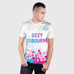 Футболка спортивная мужская Ozzy Osbourne neon gradient style: символ сверху, цвет: 3D-принт — фото 2