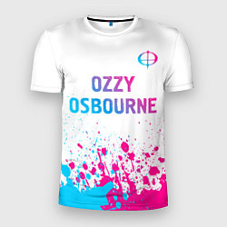 Мужская спорт-футболка Ozzy Osbourne neon gradient style: символ сверху