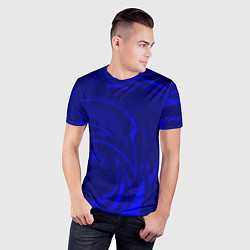 Футболка спортивная мужская Имитация синий шёлк, цвет: 3D-принт — фото 2