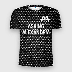 Мужская спорт-футболка Asking Alexandria glitch на темном фоне: символ св