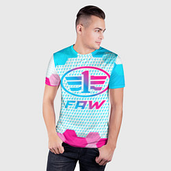 Футболка спортивная мужская FAW neon gradient style, цвет: 3D-принт — фото 2