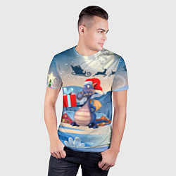 Футболка спортивная мужская Новогодний дракон 2024, цвет: 3D-принт — фото 2