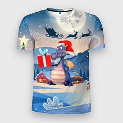 Мужская спорт-футболка Новогодний дракон 2024