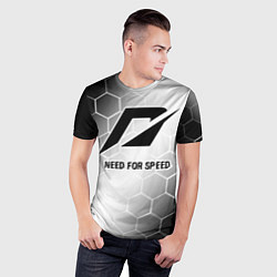 Футболка спортивная мужская Need for Speed glitch на светлом фоне, цвет: 3D-принт — фото 2