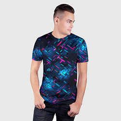 Футболка спортивная мужская Неоновая сталь cyberpunk, цвет: 3D-принт — фото 2