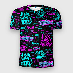 Мужская спорт-футболка Jinx Arcane pattern neon