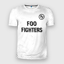 Футболка спортивная мужская Foo Fighters glitch на светлом фоне посередине, цвет: 3D-принт