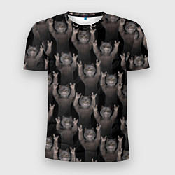 Мужская спорт-футболка Коты любят рок-музыку