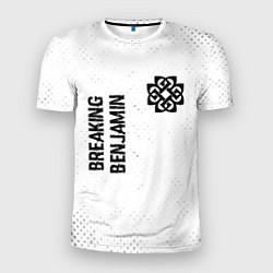 Мужская спорт-футболка Breaking Benjamin glitch на светлом фоне вертикаль