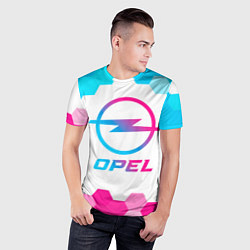 Футболка спортивная мужская Opel neon gradient style, цвет: 3D-принт — фото 2