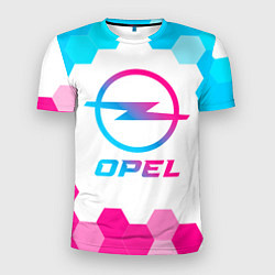 Футболка спортивная мужская Opel neon gradient style, цвет: 3D-принт