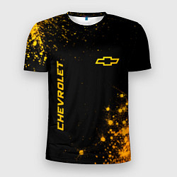 Мужская спорт-футболка Chevrolet - gold gradient вертикально