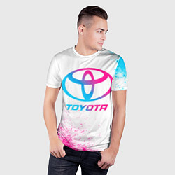 Футболка спортивная мужская Toyota neon gradient style, цвет: 3D-принт — фото 2