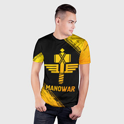 Футболка спортивная мужская Manowar - gold gradient, цвет: 3D-принт — фото 2