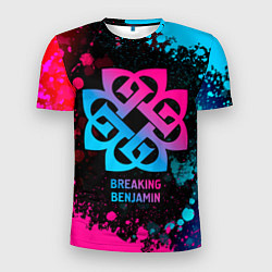 Футболка спортивная мужская Breaking Benjamin - neon gradient, цвет: 3D-принт