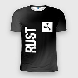 Мужская спорт-футболка Rust glitch на темном фоне вертикально