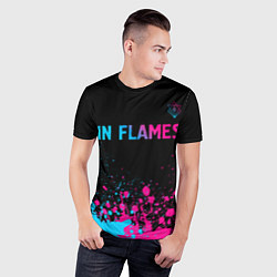 Футболка спортивная мужская In Flames - neon gradient посередине, цвет: 3D-принт — фото 2