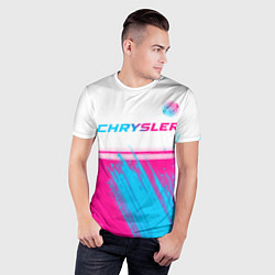 Футболка спортивная мужская Chrysler neon gradient style посередине, цвет: 3D-принт — фото 2