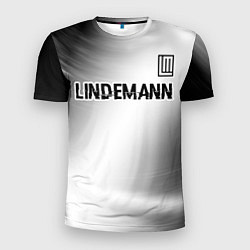 Мужская спорт-футболка Lindemann glitch на светлом фоне посередине
