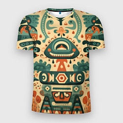 Мужская спорт-футболка Абстрактный узор в мексиканском фолк-арт стиле