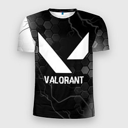 Футболка спортивная мужская Valorant glitch на темном фоне, цвет: 3D-принт