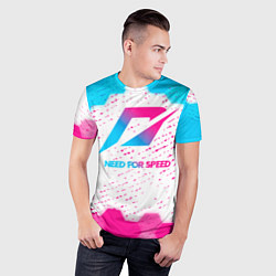 Футболка спортивная мужская Need for Speed neon gradient style, цвет: 3D-принт — фото 2